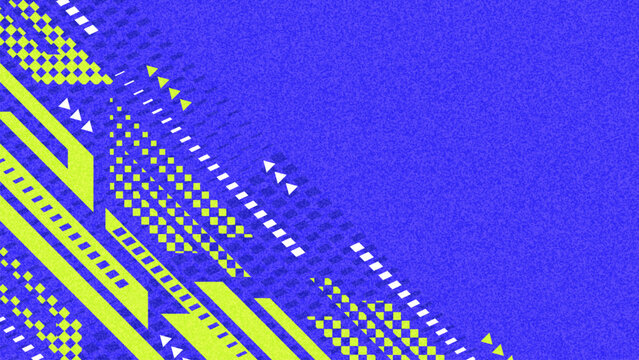 Modern and Dynamic Sport Background With Blue and Lime Green Geometric Shapes And Texture Effects