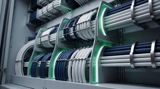 Organized Industrial Cable Management Inside Electrical Control Cabinet Supporting Reliable Power Distribution Infrastructure Networks