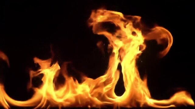 Realistic circular fire ring with blazing flames burning against a dark background. Dramatic cinematic animation perfect for logo reveals, fantasy, action intros, and visual effects.