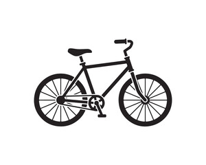 Fototapeta premium PrintMinimalist black bicycle illustration for urban design. Simple line art bike vector for modern branding and lifestyle graphics.