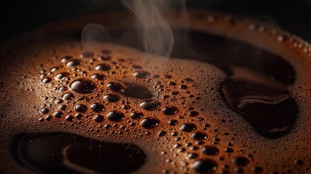 Coffee foam texture close up macro