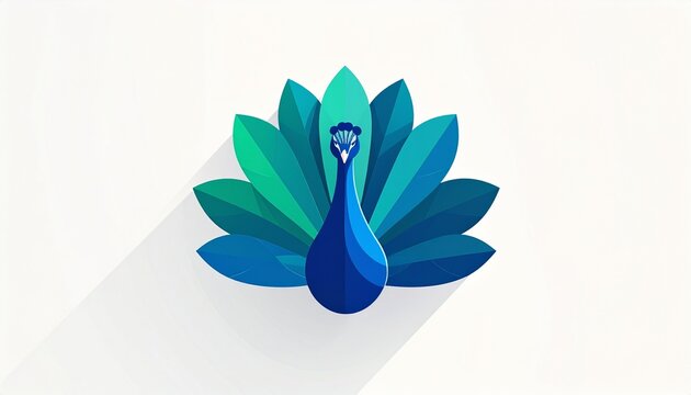Peacock illustration icon. Minimalist bird graphic design for branding and web assets.