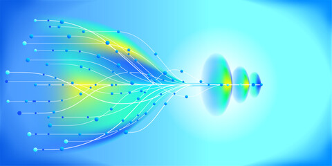 Illustration of abstract stream. Artificial intelligence. Big data, technology, AI, data transfer, data flow, large language model, generative AI. Photo stock  © Krot_Studio