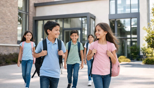 Students entering school 3