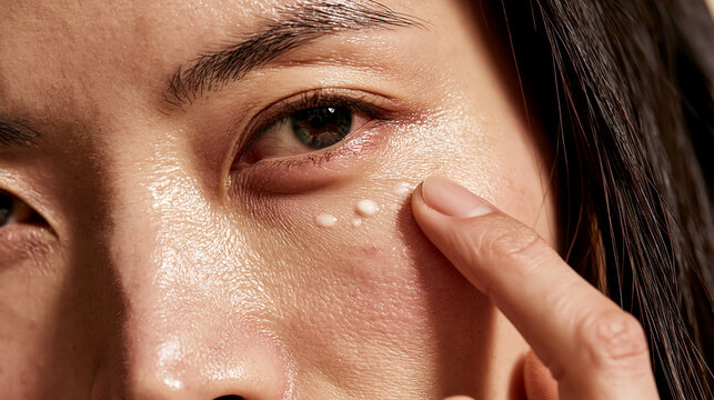 Woman Applying Under Eye Cream for Hydrated, Healthy, and Radiant Skin
