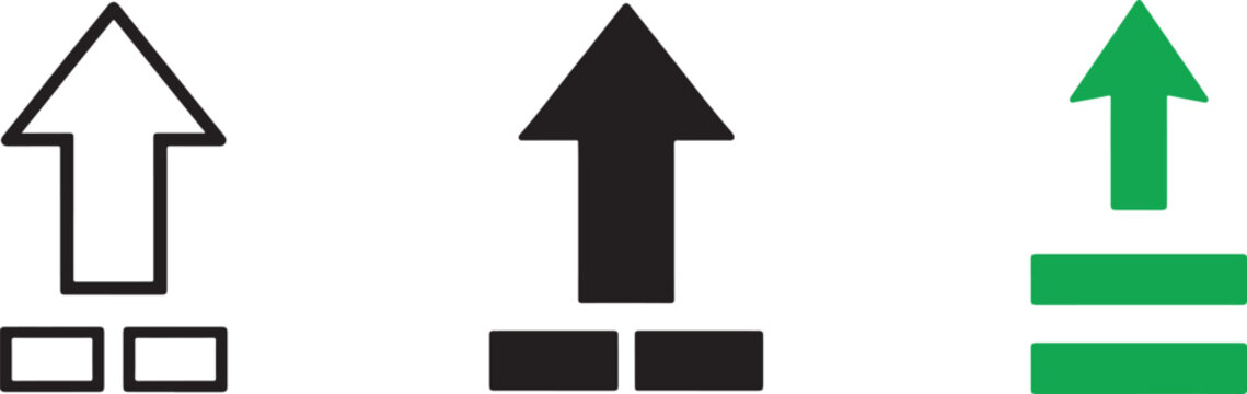 Upgrade arrow icon with upward growth symbol, level up vector illustration for UI and business apps.