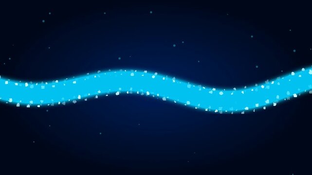Abstract glowing wave pattern against cosmic dark blue background for digital design and UI elements