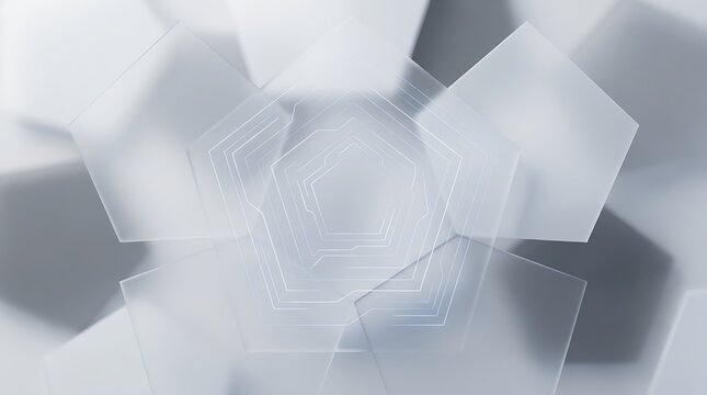 Clean minimalist light technology backdrop featuring soft layered polygonal patterns
