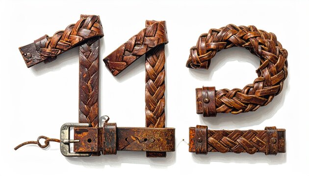 Rusty Leather Belt and Looped Strap Sculpture