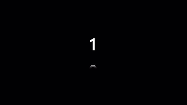 Countdown Timer 10 to 0 Vertical Scroll Text Animation on Transparent Background in 4K. Numbers 10 to 0 Countdown Scrolling Animation. Countdown Motion Graphics with Alpha Channel