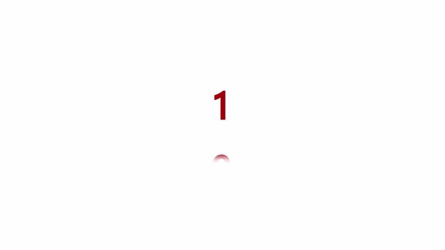 Countdown Timer 10 to 0 Vertical Scroll Text Animation on Transparent Background in 4K. Numbers 10 to 0 Countdown Scrolling Animation. Countdown Motion Graphics with Alpha Channel