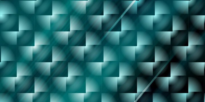 Abstract geometric pattern with teal gradient squares