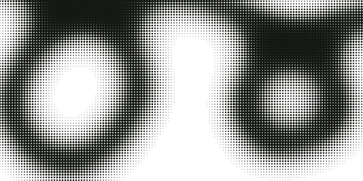 Abstract black and white halftone pattern background with circular dots creating a retro comic book style texture