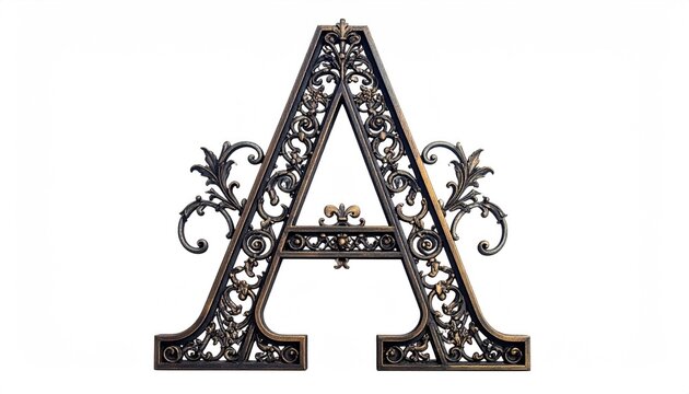 Ornate Decorative Letter a with Intricate Filigree