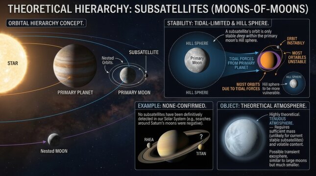 Subsatellite and Moon of Moon Hierarchy Scientific Infographic