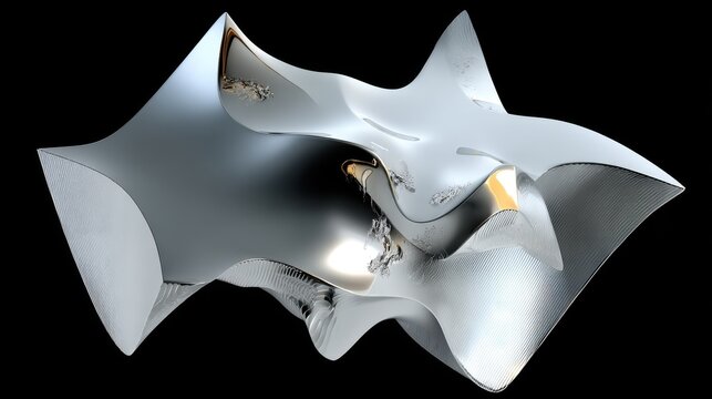 A liquid metal morphing into abstract forms