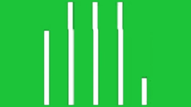 White horizontal text lines placeholder animation on green screen background creating a digital motion effect graphic asset