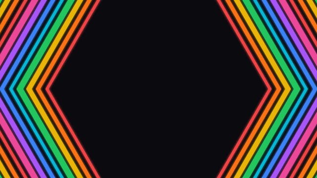 Abstract rainbow hexagon tunnel motion background