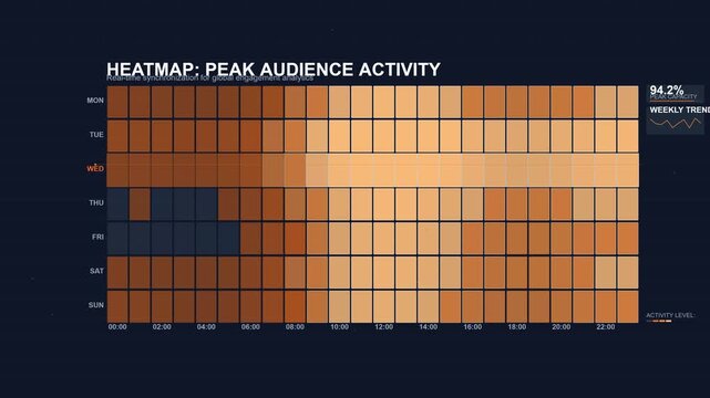 Data Visualization Heatmap Showing Weekly Audience Peak Activity