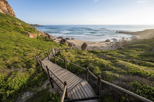 Road to the beach, coast and sea at Robberg Nature Reserve, Plettenberg Bay, South Africa