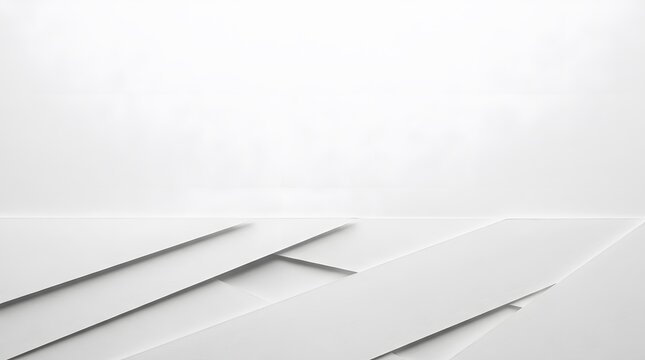 Abstract modern white geometric podium background for product display 3d rendering