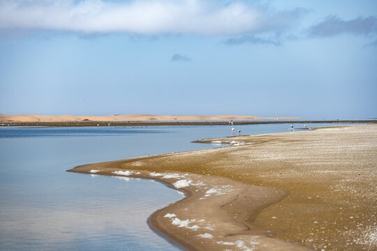 Sandwich Harbour Lagoon Beach, Impressive Desert Landscape, Namib Naukluft Park, Namib Desert, Namibia