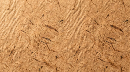 Fototapeta premium Coarse Brown Mulberry Paper Texture Close Up with Visible Natural Plant Fibers