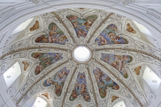 Ceiling fresco in the Rotunda, Kroměř&iacute;ž, Zl&iacute;nsk&yacute; kraj, Czech Republic