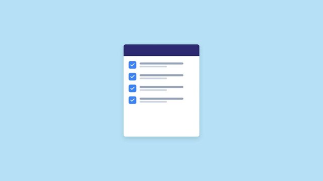 Minimalist digital checklist user interface window