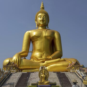 Largest Buddha statue in Thailand (Luang Pho Yai: the statue shows Buddha in the so-called Maravijaya posture - the moment when Buddha resists temptation and attains enlightenment), Wat Muang, Ang Thong, Amphoe Wiset Chai Chan province, Thailand
