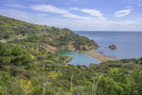 Sulphurous lake Laghetto di Terra Nera, Porto Azzurro, Province of Livorno, Italy