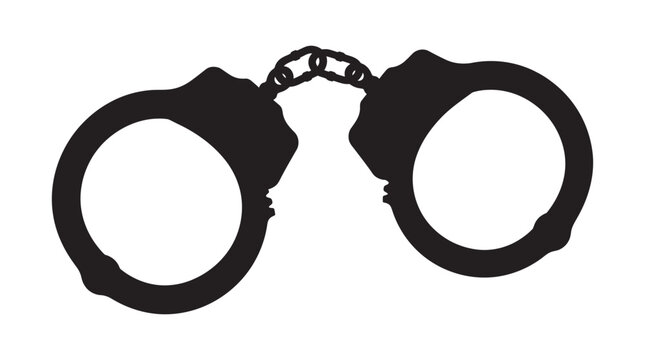 Handcuffs In Black Silhouette restraints arrest law