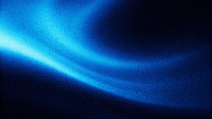 Obraz premium Glowing blue light blur shape on dark grain texture background with noisy effect, abstract poster header cover wallpaper banner backdrop design