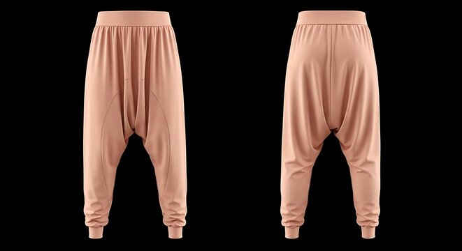 mockup of a peach color harem pants