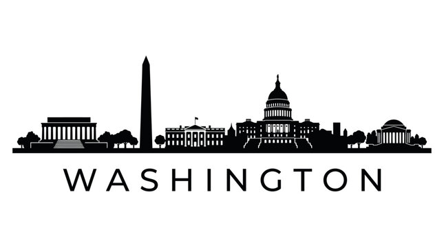 Washington DC Skyline Silhouette Vector Illustration
