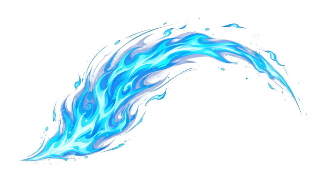 Blue Fire splash effect on a transparent background