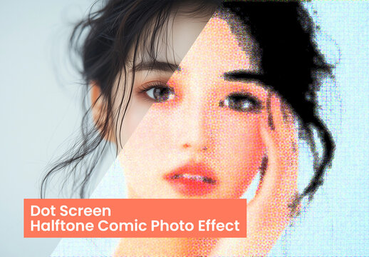 Dot Screen Halftone Comic Photo Effect