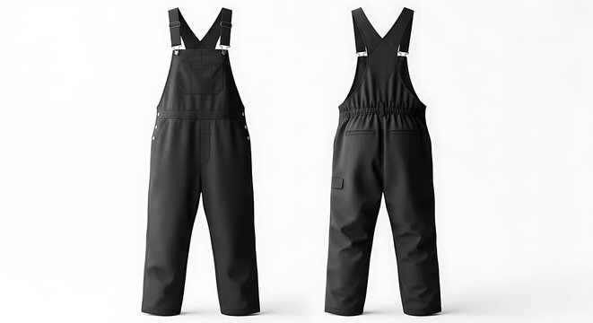 mockup of a black color overalls