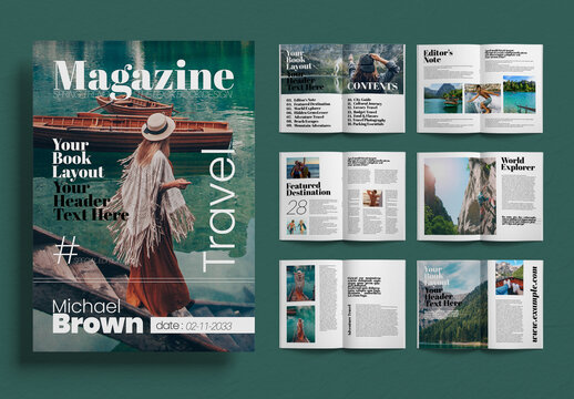 Modern Travel Magazine Editorial Layout Template