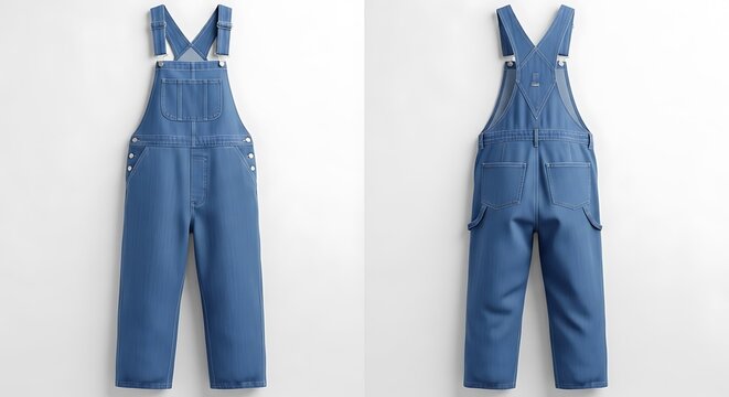 mockup of a blue color overalls