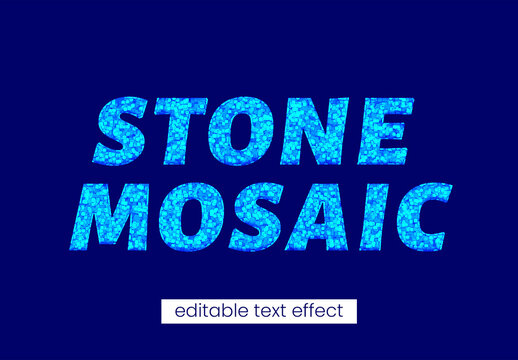 Stone Mosaic Editable Text Effect with Natural Pebble Texture