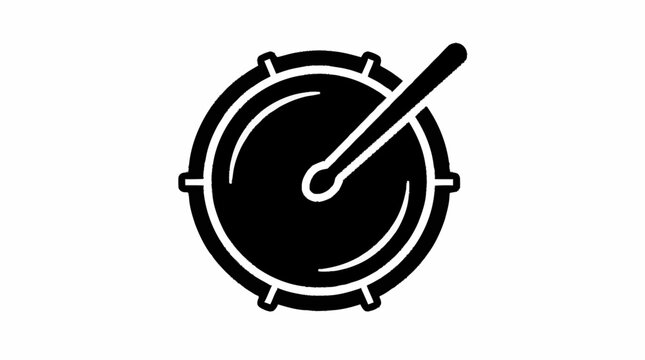 Drum icon in flat circle isolated on white background illustration for web