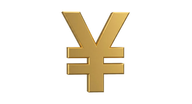 Golden yen symbol representing financial success and wealth