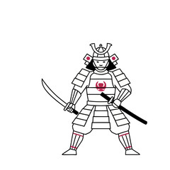 Obraz premium Samurai warrior with swords