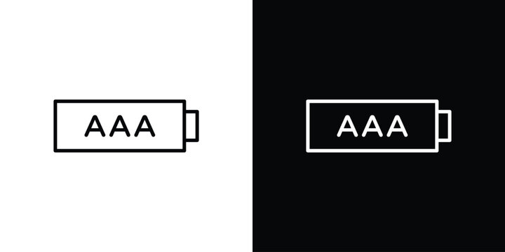 AAA battery icon line graphic group. EPS10
