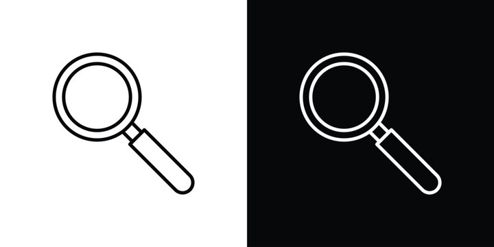 Magnifying glass icon line graphic group. EPS10