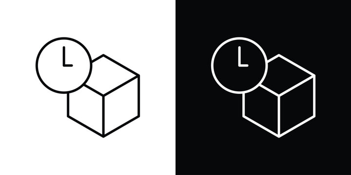 Delivery time icon line graphic group. EPS10