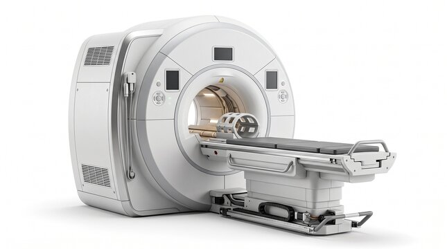 Advanced MRI Scanner Machine with Warm Light Isolated