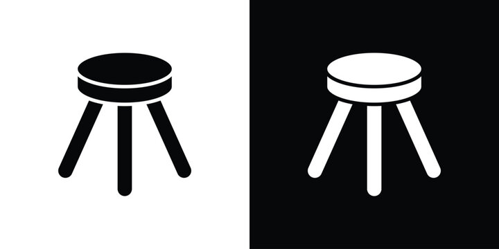 Three legged stool icon for banner designs