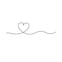 Fototapeta premium Line art Heart